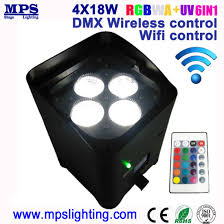 China Smart Battery Powered Led Uplight 4x18w Rgbwa Uv For