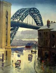 Alan Reid Cook The Tyne Bridge Quayside Newcastle Watercolour Signed Alan R Cook C1965 Arts And Crafts Interiors Art And Craft Videos Arts And Crafts Storage