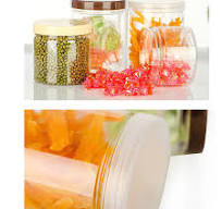 45pcs 480ml Food Jar Transparent Plastic Sealed Can with Lid ...