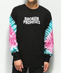Black And White Tie Dye Long Sleeve Shirt Broken Promises Wave Logo Black Tie Dye Long Sleeve T Shirt Zumiez Black Tie Dye Tie Dye Long Sleeve Tie Dye Crop Top