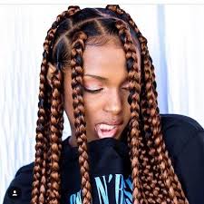 Just like skinnier styles, jumbo box braids come with tons of options for. Auburn With Bralck Ombre Checker Hair Styles Box Braids Styling Braided Hairstyles