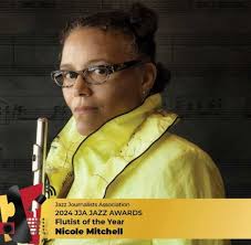 Congratulations to Nicole Mitchell Gantt for receiving the 2024 Jazz  Flutist of the Year Award from the Jazz Journalist Association! Read more  about it through our Linktree.