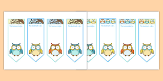 owl printable bookmark templates teaching resources