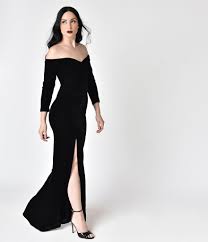 Collectif Black Velvet Off Shoulder Sleeved Anjelica Maxi Dress Maxi Dress Strapless Dress Formal Dresses