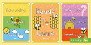 Cursive Bee Behavior Chart