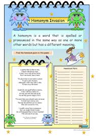 Homonym Invasion English Esl Worksheets For Distance Learning And Physical Classrooms