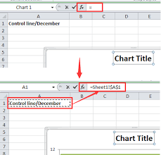 how to link a cell to chart title text box in excel