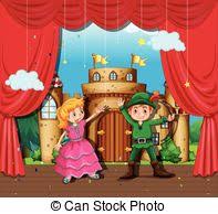 A cute little stage area where the kids can dress up picture of. Stage Play With Children In Costumes Illustration Canstock