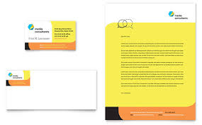 A letterhead is the heading at the top of a sheet of paper used to it usually contains a company's name and contact information as well as the official logo. Social Media Consultant Business Card Letterhead Template Design
