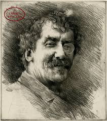 Portrait of James Abbott McNeill Whistler with the White Lock, Wearing a  Monacle by James Abbott