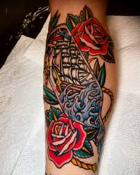 A ship in a bottle made for my friend Danielle. Lines and black are healed,  color fresh. Thanks for looking.