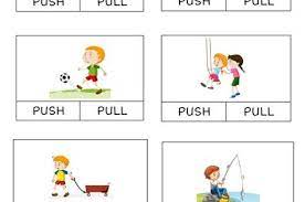 (day before) ask students to bring in an item from home that they can make move. Free Push And Pull Clip Card Printables For Learning About Forces Clip Cards Make For G Science Kindergarten Worksheets Motion Activities Kindergarten Science