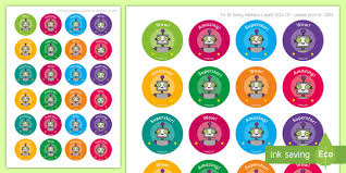 ralph the well behaved robot reward stickers robot