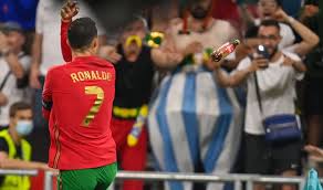 According to the guardian, the company's share price fell from $56.10 to $55.22 almost immediately after ronaldo's press conference; Cristiano Ronaldo Has Coca Cola Bottle Thrown At Him During Euro 2020