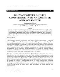 Conversion Of Galvanometer To Ammeter And Voltmerter-Basic Electrical  Engineering-Lab Mannual | Exercises Electrical Engineering | Docsity