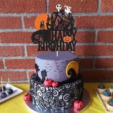 Such a pleasure to make this cake! Buy Kapokku Glitter Skull Happy Birthday Cake Topper For Cartoon Theme Jack And Sally Skellington Nightmare Before Christmas Theme Wedding Halloween Theme Anniversary Birthday Party Cake Decorations Online In Turkey B08ltzvwpx