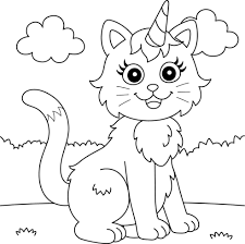 desenho de unicórnio gato para colorir para crianças 6823411 Vetor no  Vecteezy