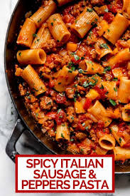 Spicy Italian Sausage And Peppers Pasta Recipe Plays Well With Butter Recipe Sausage And Peppers Pasta Sweet Pepper Recipes Sweet Italian Sausage Recipes