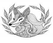 Free fox coloring pages 1. Advanced Fox And Leaves Coloring Pages Printable