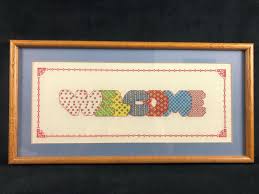 Decorate your home with charming welcome home cross stitch designs from embroidery central. Sold Price Vintage Wooden Framed Cross Stitch Welcome Sign Home Decor November 3 0119 2 00 Pm Est