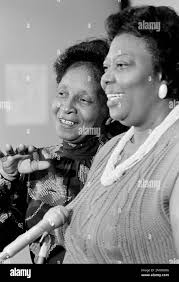 Survivors of the crash of Delta Flight 191, Juanita Williams, left, and Annie  Edwards, right, discuss the crash at Dallas-Fort Worth International  Airport duirng a news conference, Aug. 5, 1985. The crash