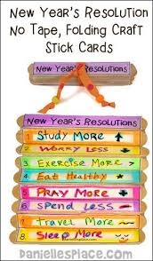 New Year S Resolutions No Tape Folding Craft Stick Banner Craft From Www Daniellesplace Com C New Year S Crafts Kids Sunday School Lessons Craft Stick Crafts