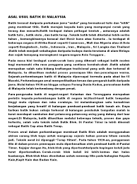 Kern misalnya menyatakan bahawa penduduk di kepulauan asia tenggara berasal dari assam, di. Asal Usul Batik Di Malaysia Apel Daur Ulang