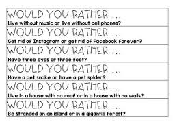 Other than that i've always lived in houses. Would You Rather Inside Outside Circle Icebreaker Game By Lil Miss Teach