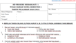 Check spelling or type a new query. Kumpulan Soal Tugas Harian Kelas 1 2 3 4 5 6 Tema 1 Kurikulum 2013 Revisi Terbaru Mariyadi Com