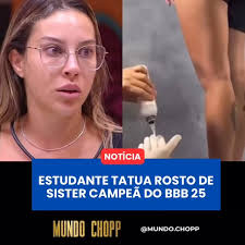 A estudante de educação física Vilma Sousa resolveu demonstrar seu amor  pela campeã do BBB 25 de um jeito inusitado (e definitivo!): tatuando o  rosto da sister no braço. O desenho viralizou nas redes ...