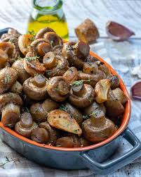 Garlic Roasted Mushrooms Recipe Recipe Stuffed Mushrooms Mushroom Recipes Roasted Mushrooms