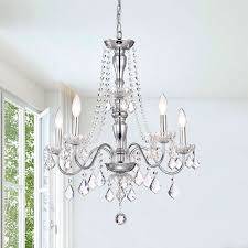 Shop Chrome 5 Light Crystal Chandelier Overstock 19211920
