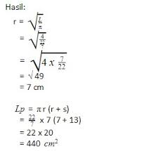 Rumus luas kerucut = luas alas+luas selimut. Rumus Mencari Luas Permukaan Kerucut Matematika Rumus Dasar Rumus Dasar
