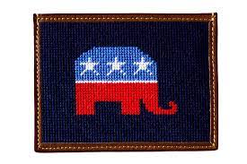 Republican Elephant Needlepoint Card Wallet Card Wallet Republican Elephant Cards
