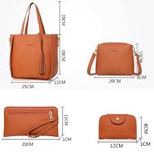 4 Pcs Pu Leather High End Handbags For Women Shoulder Bags Bags Handbags Highend Leather Pcs P Kadin El Cantalari Canta Modelleri Canta Yapim Tarifleri