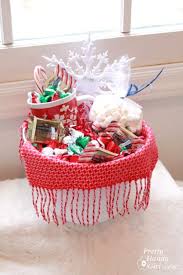 Sweet gift basket for the coffee lover in your life! 100 Fun Festive Diy Christmas Gift Basket Ideas This Tiny Blue House