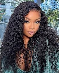 Amazon.com : Wear And Go Glueless Wig Human Hair 6x4 Deep Wave Wig Pre Cut  HD Lace 180 Density Deep Curly Lace Front Wig Human Hair Pre Plucked For ...
