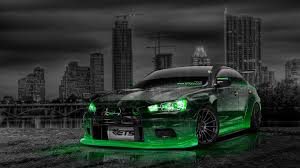 Mitsubishi Lancer Evolution X Tuning Jdm Crystal City Car 2014 Green Neon Hd Wallpapers Design By Tony Kokhan Www El Tony Com Jpg 1920 1080