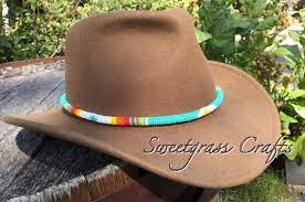 Turquoise Round Beaded Hat Band Fedora Hat Band Western Hat Etsy