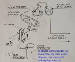 A run capacitor keeps a motor running smoothly with no up and down spikes. Capacitor Start Capacitor Run Compressor Ptc Relay Wiring Diagram Electrical Wiring Diagrams Platform