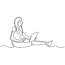 Maybe you would like to learn more about one of these? One Line Drawing Of Woman Sitting With Laptop Computer Vector Minimalism Continuous People Thinking Png And Vector With Transparent Background For Free Downl In 2021 Line Drawing Contour Line Art Computer Vector