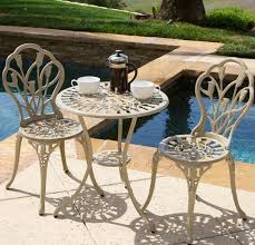 Bistro Table With Chairs 3 Piece Small Patio Set Outdoor And Indoor Cast Iron Christopherknight Outdoor Bistro Set Outdoor Patio Set Bistro Set