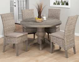 Jofran Burnt Grey 5 Piece Round Pedestal Dining Room Set W Kubu Rattan Jofran Http Www Amazon Rattan Dining Chairs Grey Dining Tables Round Dining Room Sets