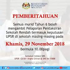 Semakan keputusan upsr dan pasr boleh dilakukan dengan cara. Semakan Keputusan Peperiksaan Upsr 2018 Secara Online Sk Jalan Selangor Satu