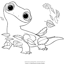 Cartoon frozen 2 continues the adventure of your favorite characters from the famous animated fairy tale elsa frozen 2. Bruni From Frozen 2 Coloring Page Disney Princess Coloring Pages Frozen Coloring Pages Cartoon Coloring Pages