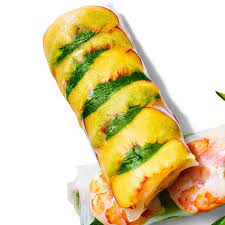 Rotisserie Chicken And Fresh Peaches Are The Stars Of This Summer Roll Recipe Summer Rolls Summer Rolls Recipe Recipes Appetizers And Snacks