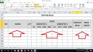 Tandai sebagai konten tidak pantas. Cara Membuat Format Tabel Daftar Nilai Di Excel Youtube