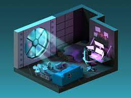 Cyberpunk Room Video Game Room Design Isometric Rooms Video Game Rooms