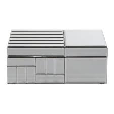 Rated 4.5 out of 5 stars. Litton Lane 10 In X 4 In Gray Large Contemporary Mirrored Jewelry Box 67932 The Home Depot