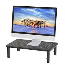 Screen top shelf computer monitor riser desktop stand tv rack storage desodde. Monitor Stand Riser 3 Height Adjustable Monitor Stand For Laptop Computer Imac Pc Printer Desktop Ergonomic Metal Monitor Riser Stand With Mesh Platform For Airflow By Huanuo Walmart Com Walmart Com